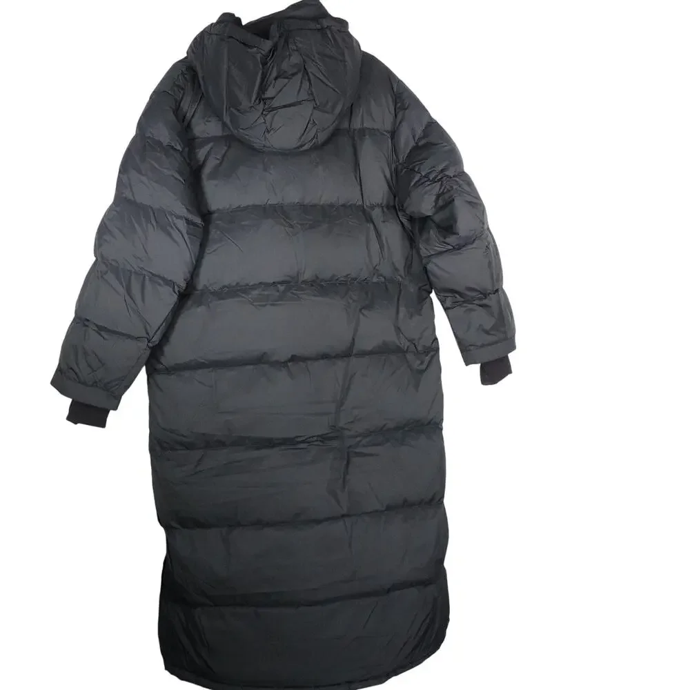 NWOT Quince Women's Responsible Down Long Puffer Jacket XL Hooded Black $200 Y2K